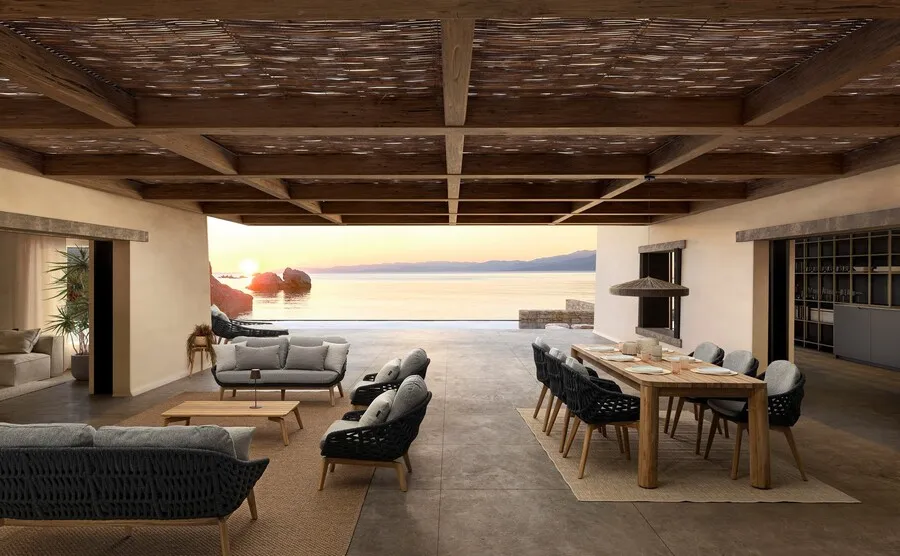 Krzesło ogrodowe TAMIRES CHARCOAL - szary/naturalny