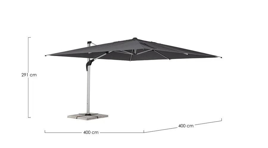 Parasol ogrodowy ARIES GREY 4x4