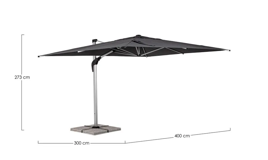 Parasol ogrodowy ARIES GREY 3x4