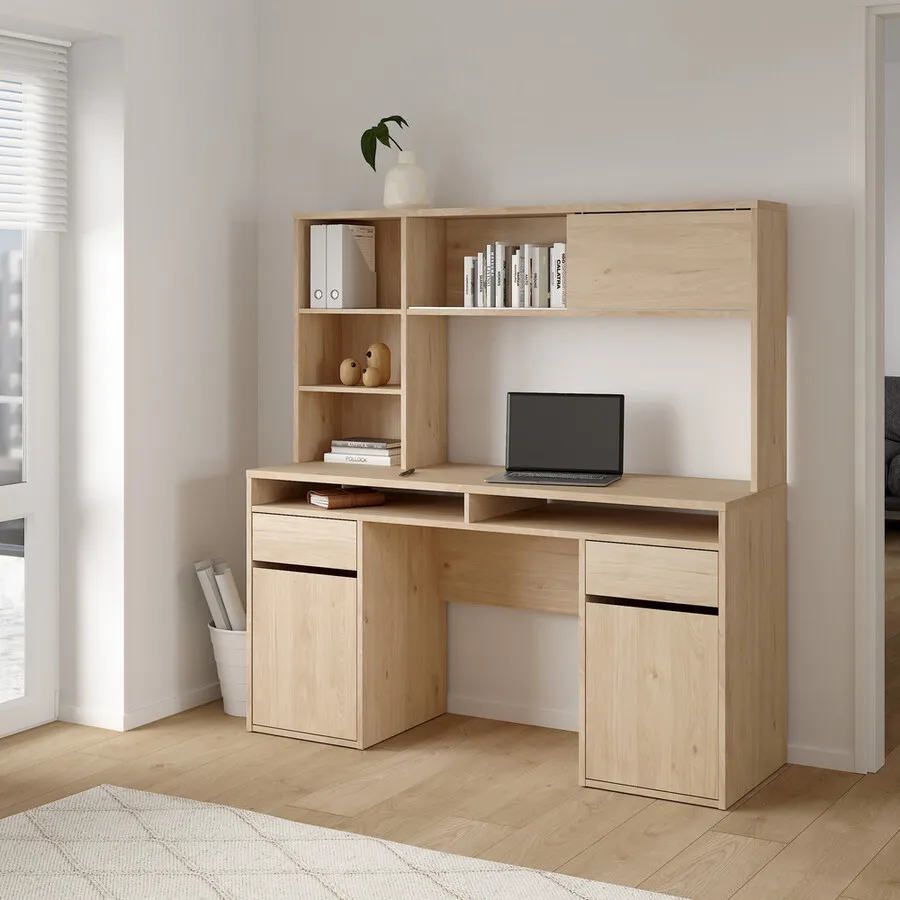 Biurko z nadstawką FUNCTION PLUS - jackson hickory