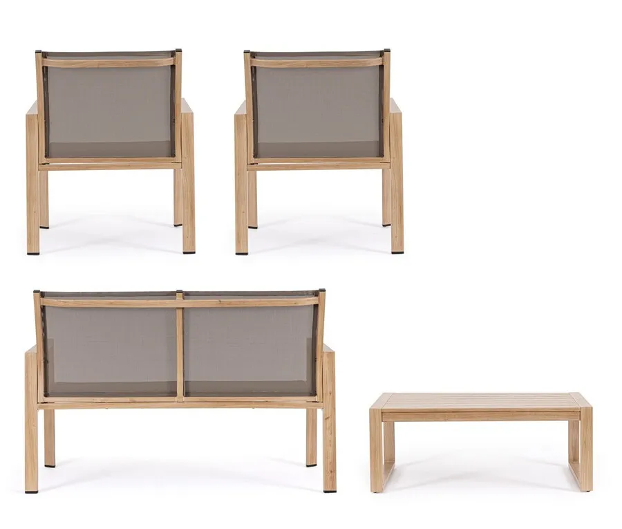Zestaw mebli ogrodowych KALLEN NATURAL - taupe/naturalny