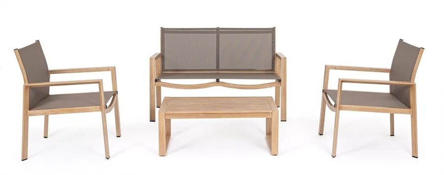Zestaw mebli ogrodowych KALLEN NATURAL - taupe/naturalny