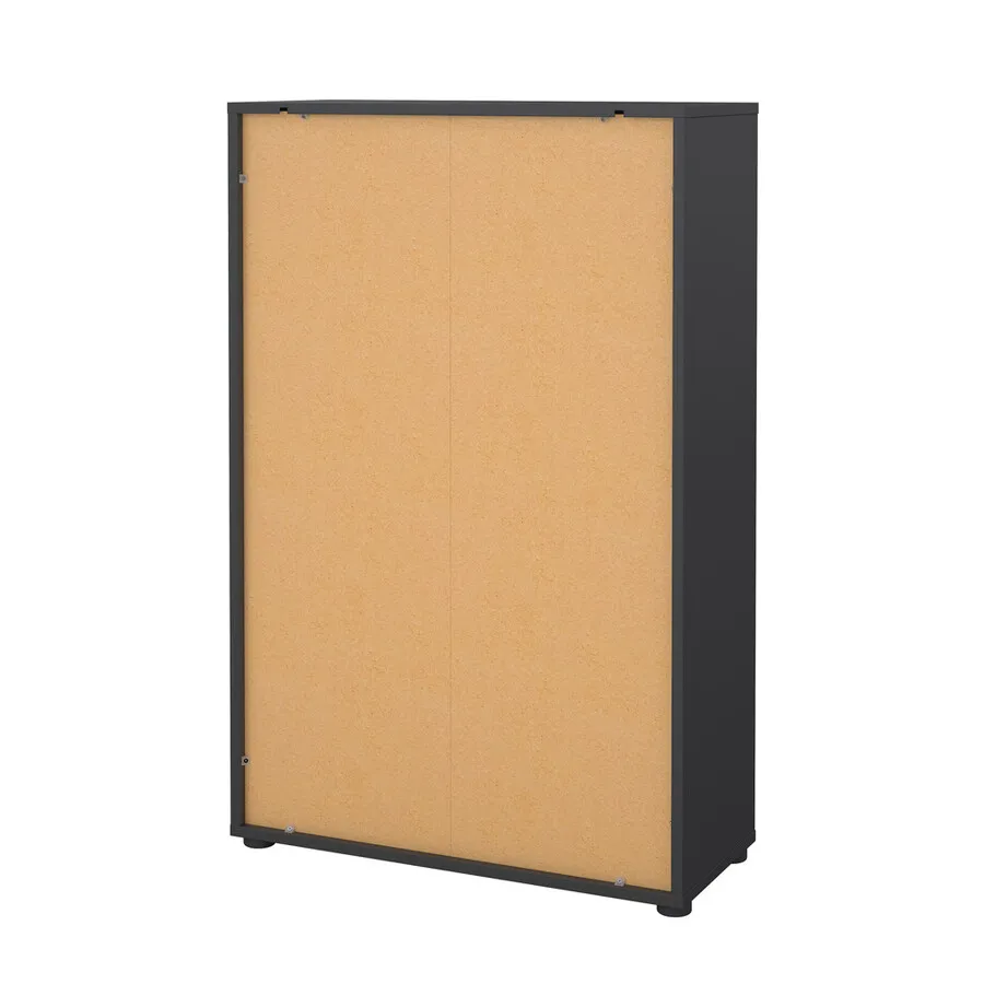 Regał niski z drzwiami SIGN 80 cm - szary mat/jackson hickory
