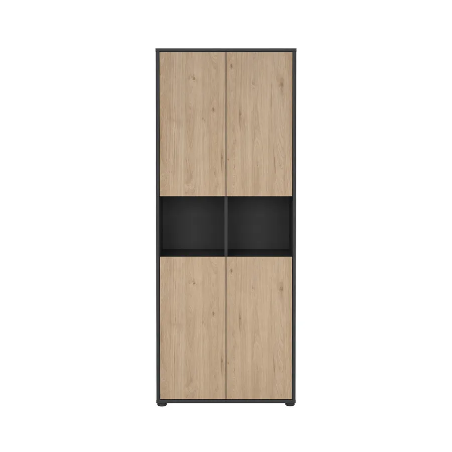 Regał zamknięty SIGN 80 cm - szary mat/jackson hickory