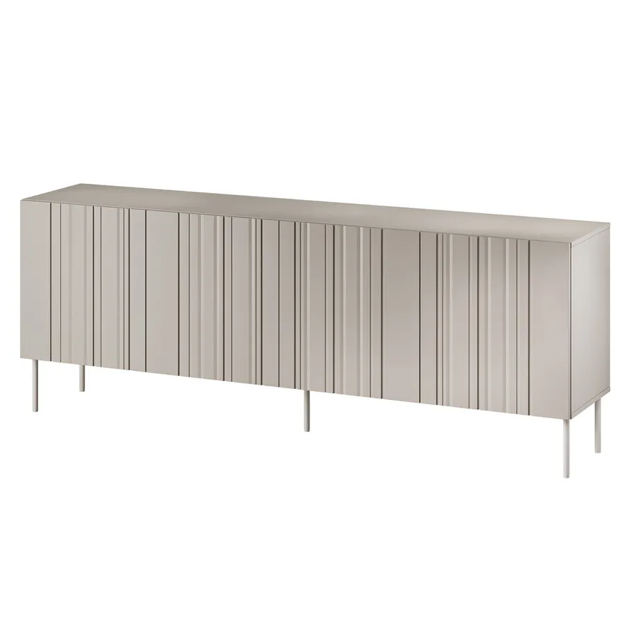 Komoda 4-drzwiowa MILO 200 cm - beżowy mat