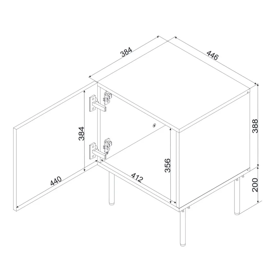 Zestaw dwóch szafek nocnych MILO 45 cm - beżowy mat