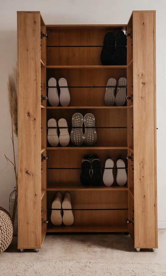 Wysoka szafka na buty LUGO 2-drzwiowa - dąb artisan