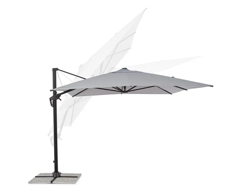 Parasol ogrodowy VEGA 3x3 - jasny szary