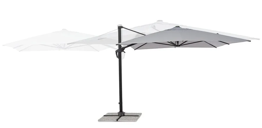 Parasol ogrodowy VEGA 3x4 - jasny szary
