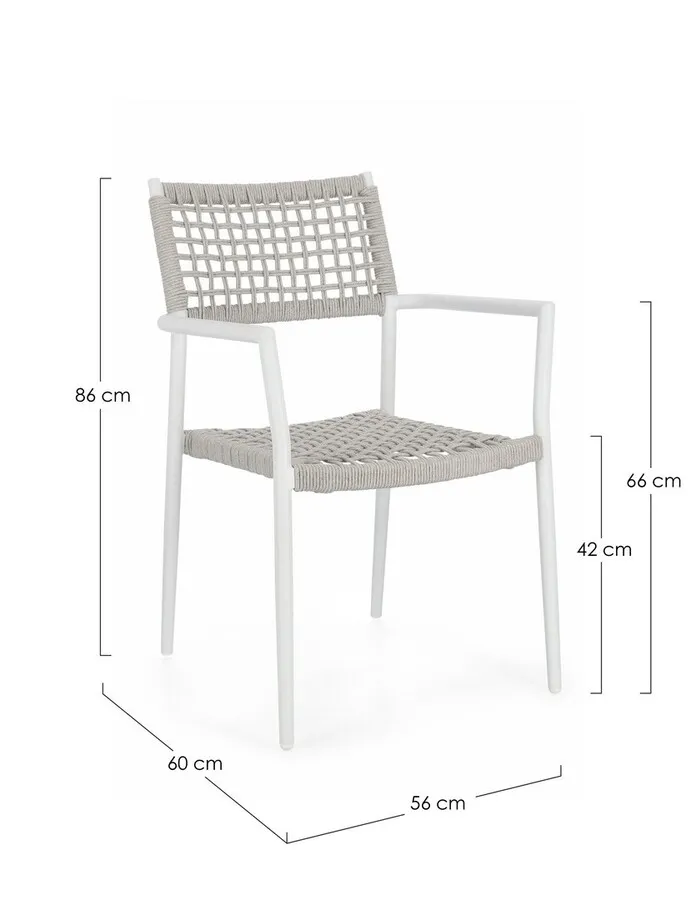 Krzesło ogrodowe CALETA WHITE - biały/beżowy
