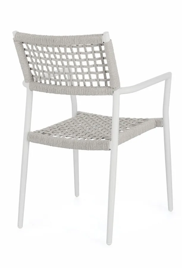 Krzesło ogrodowe CALETA WHITE - biały/beżowy