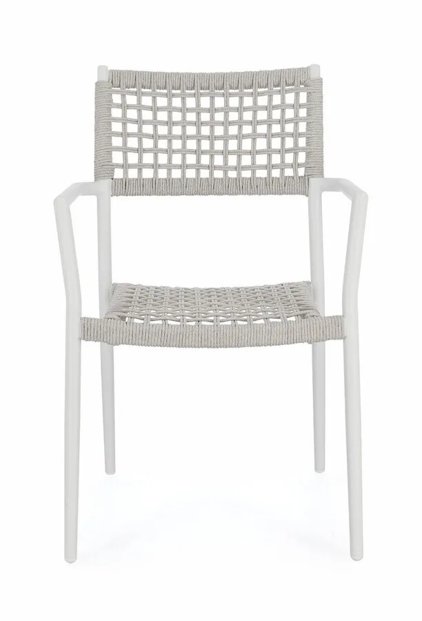 Krzesło ogrodowe CALETA WHITE - biały/beżowy