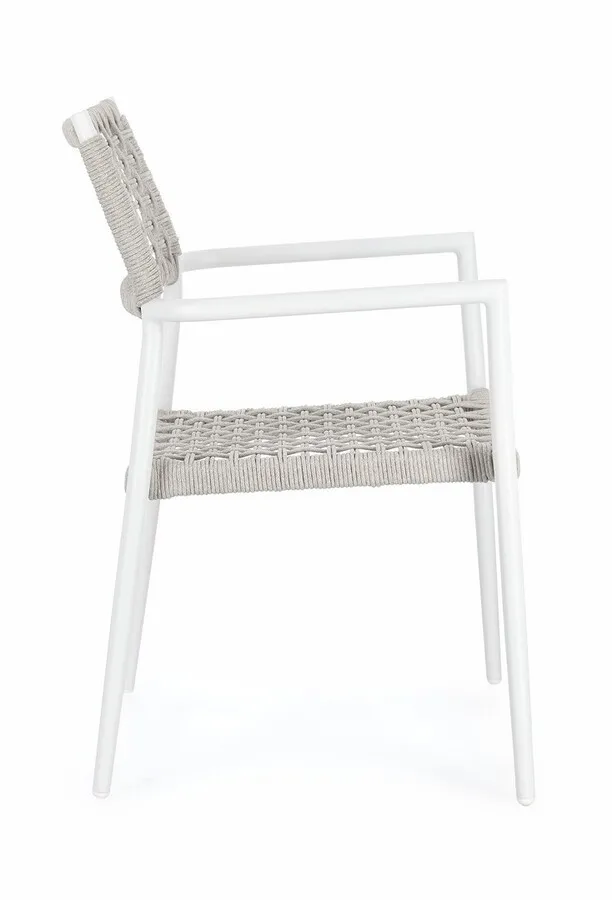 Krzesło ogrodowe CALETA WHITE - biały/beżowy