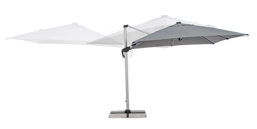 Parasol ogrodowy INES LED 3x3 - ciemny szary
