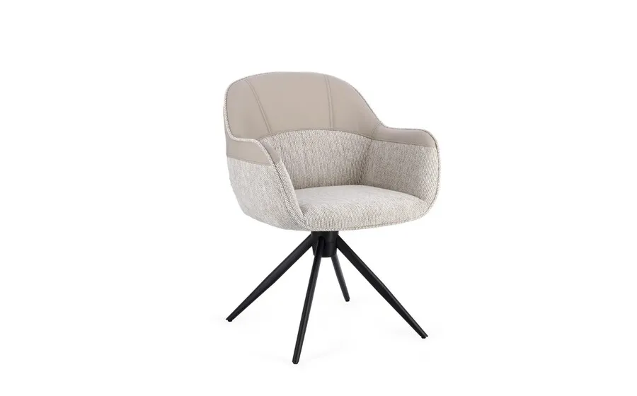 Krzesło obrotowe tapicerowane ISOTTA BEIGE - beżowy