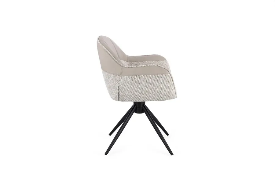 Krzesło obrotowe tapicerowane ISOTTA BEIGE - beżowy