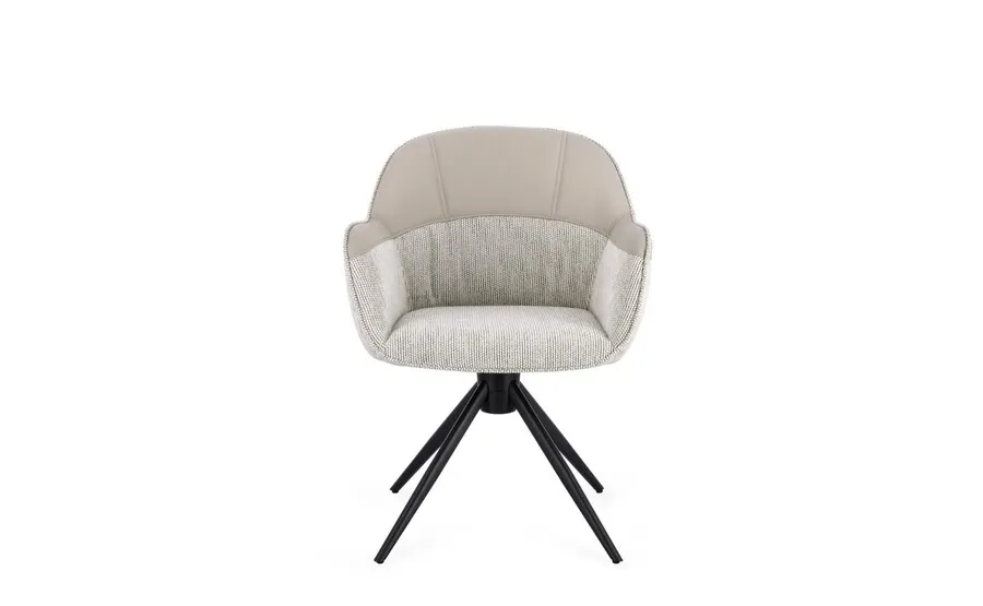 Krzesło obrotowe tapicerowane ISOTTA BEIGE - beżowy