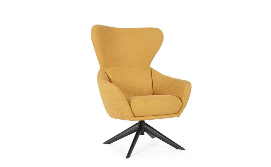 Fotel obrotowy HAILEY MUSTARD - musztardowy