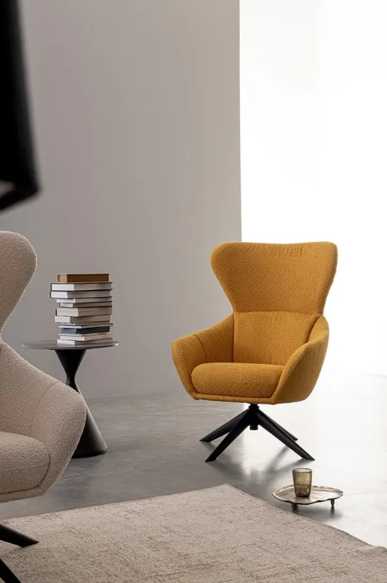 Fotel obrotowy HAILEY MUSTARD - musztardowy