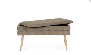 Ławka tapicerowana OLGA TAUPE 79 cm - beżowy