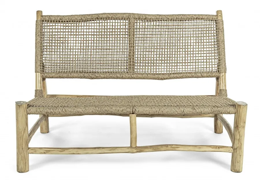 Sofa ogrodowa 2-osobowa LAMPOK - naturalny