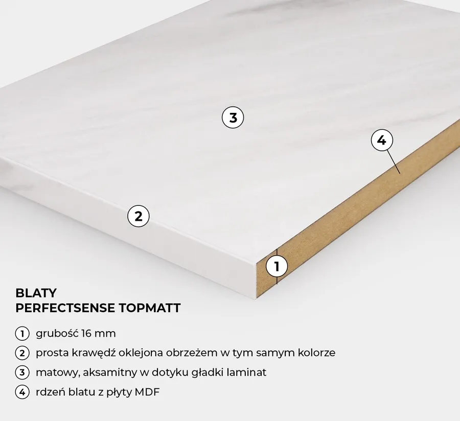 Blat EGGER F206 PT Grigia Pietra czarna 4100x920x16 mm PerfectSense Topmatt z obrzeżami