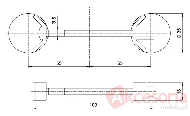Złącze metalowe KDS-058 do łączenia blatów / dł. 10 cm