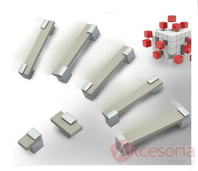 Aranżacja Uchwyt UA66 Chrom połysk, naturalne aluminium rozstaw 320mm(W)