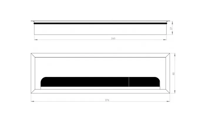 Przepust aluminiowy Siso RUMBA - czarny / 80x276 mm