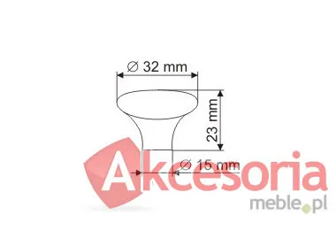 Rys. techniczny Gałka GP21 Porcelana Mleczna MLK-3
