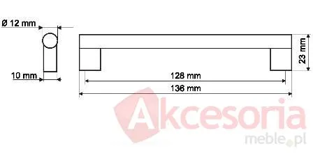 Reling RE81 ZnAl Stal Nikiel Szczotkowany Rozstaw 128 mm