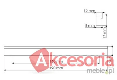 Uchwyt Aluminiowy UA02 160 mm Aluminium Naturalne