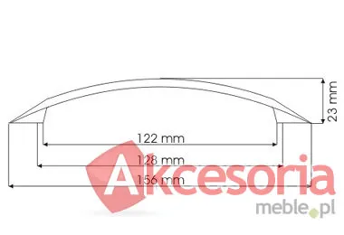 Rys. techniczny Uchwyt ZnAl UN54 128 mm Chrom
