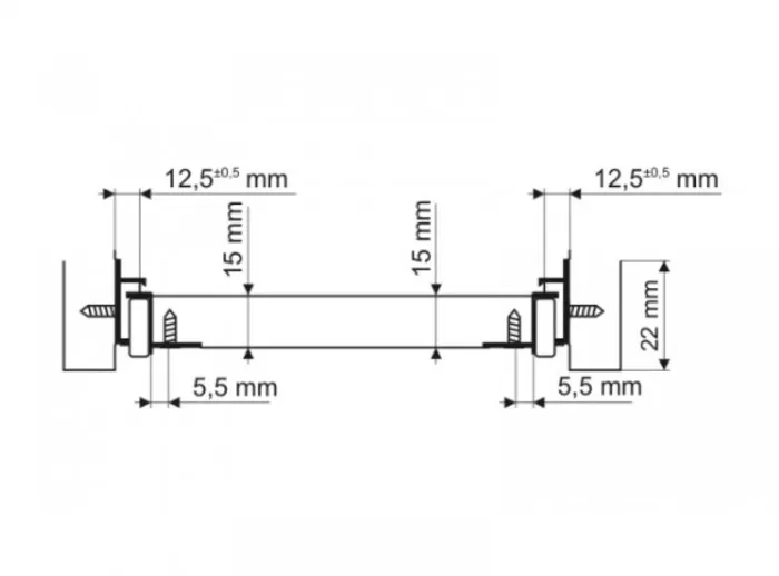 Prowadnica rolkowa dł 50cm. częściowy wysuw, biała