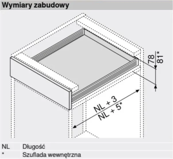 Szuflada METABOX / wys. N=54 mm / dł. 27 cm / 25 kg / wysuw 75% / kremowy