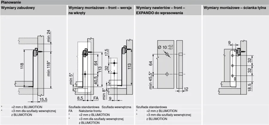 Szuflada METABOX / wys. K=118 mm / dł. 35 cm / 25 kg / wysuw 75% / kremowy
