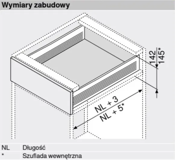 Szuflada METABOX / wys. K=118 mm / dł. 40 cm / 25 kg / wysuw 75% / kremowy