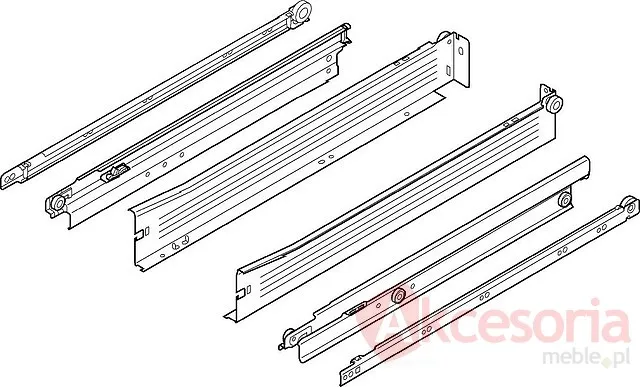 Szuflada METABOX 330N H=54mm Wysuw100% Kremowa dł.55cm Blu