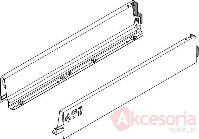 Boki TANDEMBOX ANTARO / wys. M=83 mm / dł. 60 cm / szary