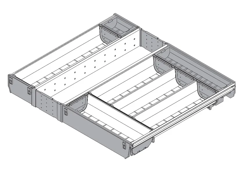 Wkład na sztućce ORGA-LINE do Tandembox - inox / 60x45 cm