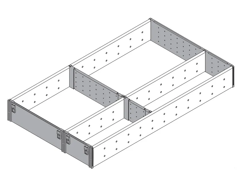 Wkład na sztućce robocze ORGA-LINE do Tandembox Space Corner - inox / 29.1x50 cm 