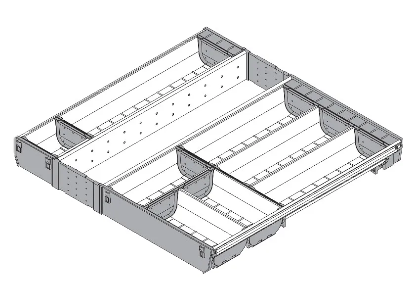 Wkład na sztućce ORGA-LINE do Tandembox - inox / 60x50 cm