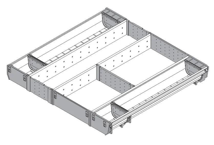 Wkład na sztućce robocze ORGA-LINE do Tandembox - inox / 60x50 cm 