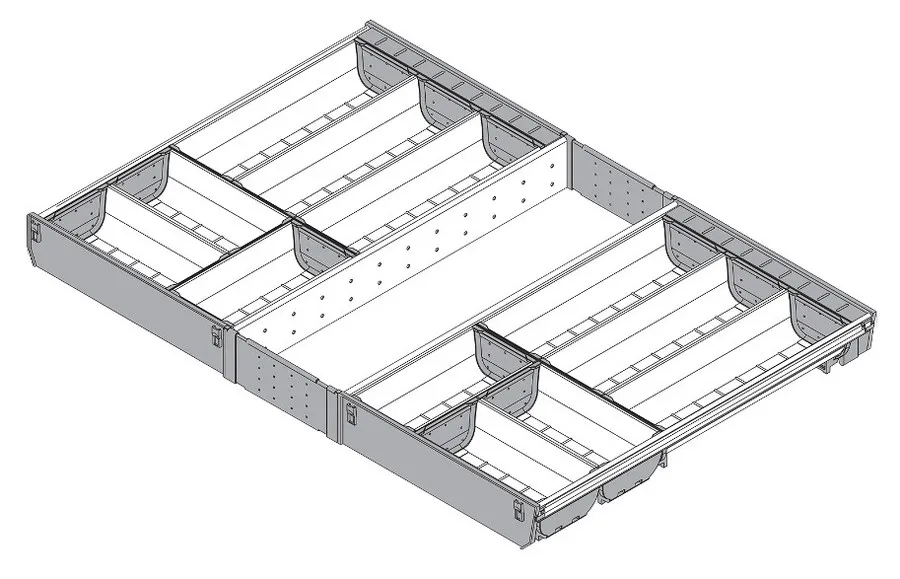 Wkład na sztućce ORGA-LINE do Tandembox - inox / 80x50 cm 