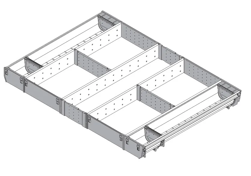 Wkład uniwersalny ORGA-LINE do Tandembox - inox / 80x50 cm 