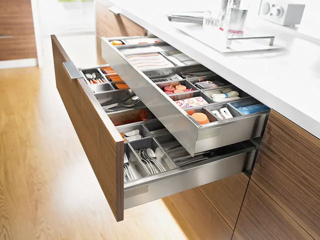 Wkład na sztućce robocze ORGA-LINE do Tandembox - inox / 90x45 cm