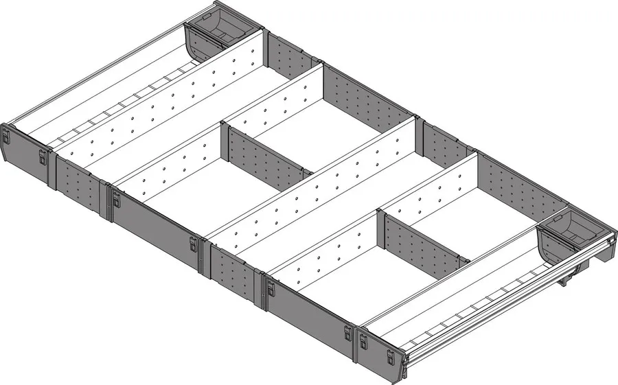 Wkład na sztućce robocze ORGA-LINE do Tandembox - inox / 90x45 cm