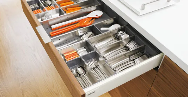 Wkład na sztućce robocze ORGA-LINE do Tandembox - inox / 90x45 cm