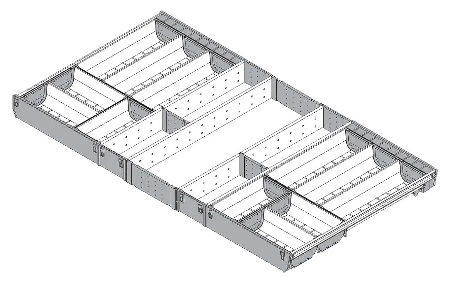 Wkład na sztućce ORGA-LINE do Tandembox - inox / 100x50 cm 