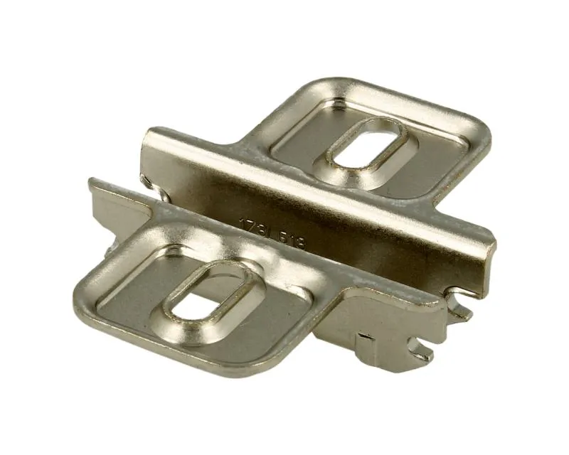 Prowadnik krzyżakowy do zawiasu CLIP - nikiel / dyst. 3 mm / wys. 11.5 mm / regul. wysokości / Spax